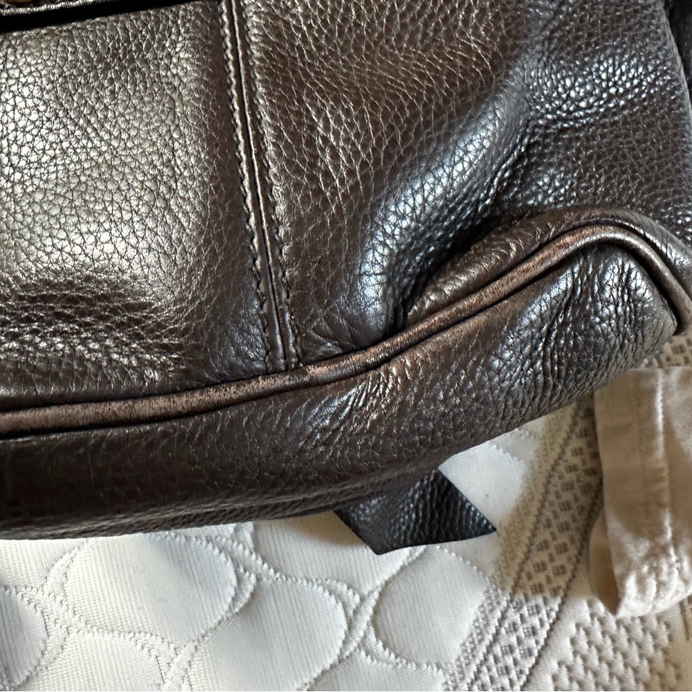 Miu Miu Brown Leather Bag with Gold Accents - Picture 16 of 16